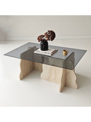 Scandinavia Concept Couchtisch "Canyon" in Beige/ Grau - (B)105 x (H)40 x (T)65 cm