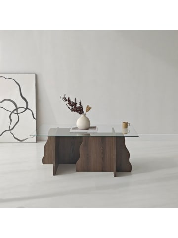 Scandinavia Concept Salontafel "Canyon" bruin/transparant - (B)105 x (H)40 x (D)65 cm