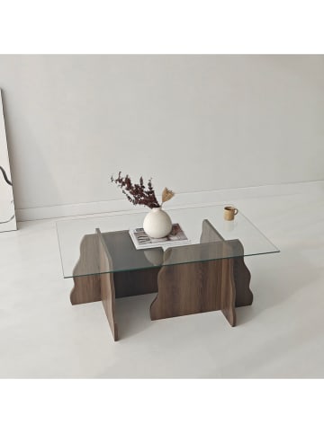 Scandinavia Concept Salontafel "Canyon" bruin/transparant - (B)105 x (H)40 x (D)65 cm