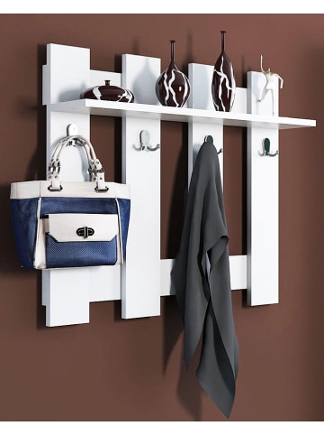 Scandinavia Concept Wandgarderobe "Carina" in Weiß - (B)70 x (H)70 x (T)14,5 cm