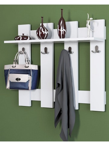 Scandinavia Concept Wandgarderobe "Carina" in Weiß - (B)70 x (H)70 x (T)14,5 cm