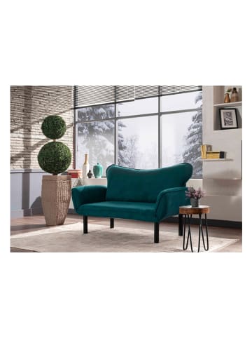 Scandinavia Concept Sofa "Chatto" in Blau/ Grün - (B)140 x (H)70 x (T)65 cm