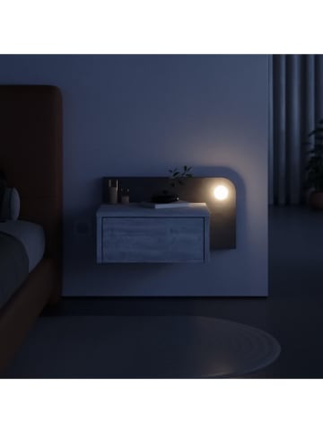 Scandinavia Concept Nachttisch "Dotta" in Grau/ Weiß - (B)52 x (H)28 x (T)30 cm