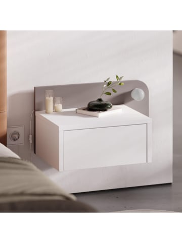 Scandinavia Concept Nachttisch "Dotta " in Weiß/ Grau - (B)52 x (H)28 x (T)30 cm