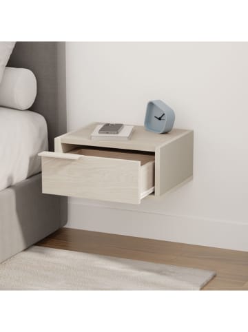 Scandinavia Concept Nachttisch "Eco" in Creme/ Hellgrau - (B)40 x (H)18,8 x (T)30 cm