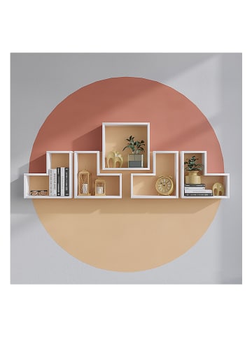 Scandinavia Concept 5-delige set: wandmeubels "Elitra" wit - (B)180 x (H)59 x (D)15 cm