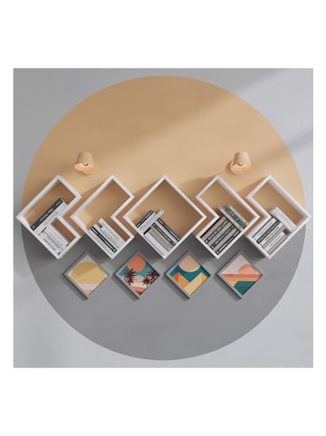 Scandinavia Concept 5-delige set: wandmeubels "Elitra" wit - (B)180 x (H)59 x (D)15 cm