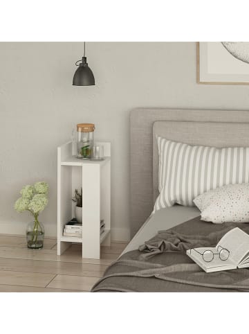 Scandinavia Concept Nachttisch "Elos Left" in Weiß - (B)25 x (H)60 x (T)27 cm