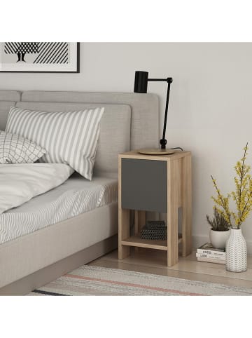 Scandinavia Concept Nachtkastje "Ema" eikenkleurig/antraciet - (B)30 x (H)55 x (D)30 cm