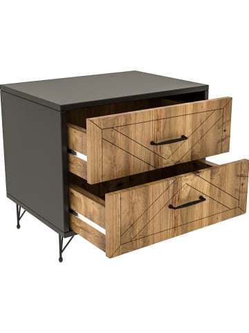 Scandinavia Concept Nachtkastje "Felicita" dennenkleurig/antraciet - (B)50 x (H)55 x (D)40 cm