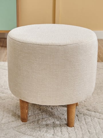 Scandinavia Concept Hocker "Findik Gabbana" in Creme - (H)42 x Ø 42 cm