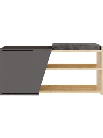 Scandinavia Concept Schoenenkast "Fiona" eikenkleurig/antraciet - (B)104 x (H)47 x (D)37 cm