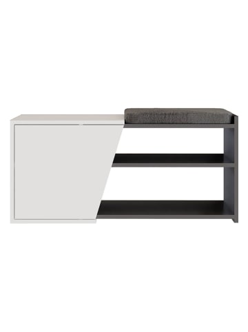 Scandinavia Concept Schuhregal "Fiona" in Weiß/ Anthrazit - (B)104 x (H)47 x (T)37 cm