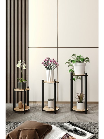 Scandinavia Concept 3-delige set: plantenhouders zwart/lichtbruin