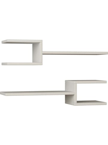 Scandinavia Concept 2er-Set: Wandregale "Fork" in Weiß - (B)75 x (H)17,5 (T)22 cm