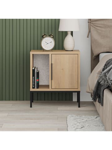 Scandinavia Concept Nachtkastje "Glynn" lichtbruin/zwart - (B)45 x (H)50 x (D)35 cm