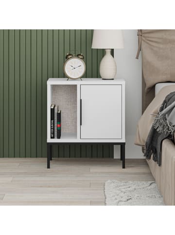 Scandinavia Concept Nachttisch "Glynn" in Weiß/ Schwarz - (B)45 x (H)50 x (T)35 cm