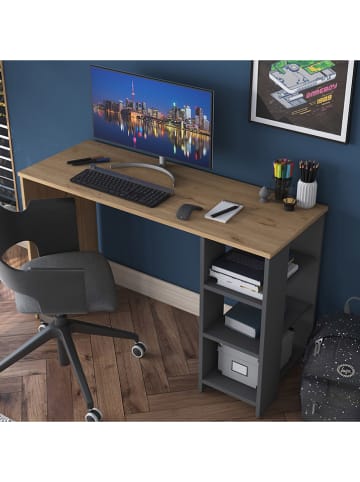 Scandinavia Concept Bureau grijs/lichtbruin - (B)120 x (H)73,8 x (D)45 cm