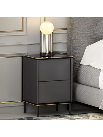 Scandinavia Concept Stolik nocny "Imaj" w kolorze antracytowym - 40 x 60 x 35 cm