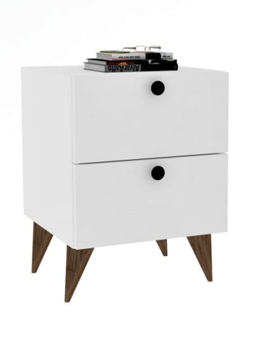 Scandinavia Concept Nachtkastje "Kada" wit/zwart - (B)40 x (H)55 x (D)41,8 cm