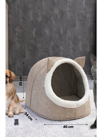 Scandinavia Concept Katzenhaus in Beige - (B)34 x (H)35 x (T)40 cm