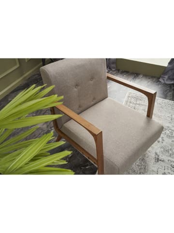 Scandinavia Concept Fotel "Kemer" w kolorze kremowo-szarym - 69 x 80 x 83 cm