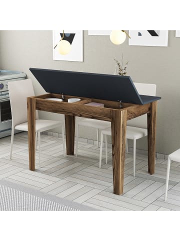 Scandinavia Concept Eetkamertafel "Kiev" antraciet/bruin - (B)110 x (H)75 x (D)72 cm
