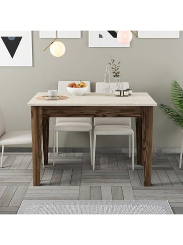 Scandinavia Concept Eetkamertafel "Kiev" beige/bruin - (B)110 x (H)75 x (D)72 cm