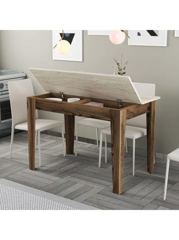 Scandinavia Concept Esstisch "Kiev" in Beige/ Braun - (B)110 x (H)75 x (T)72 cm