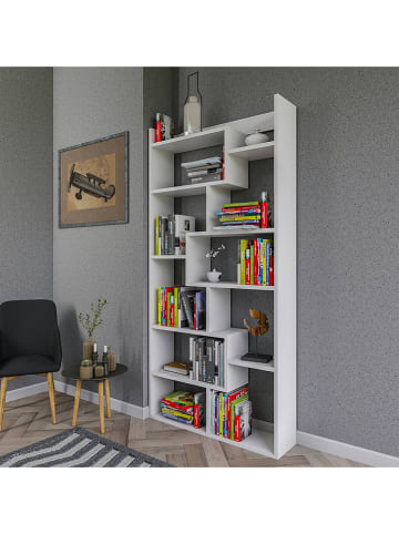 Scandinavia Concept Bücherregal "Kuttap" in Weiß - (B)90 x (H)182 x (T)22 cm