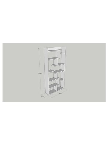 Scandinavia Concept Bücherregal "Kuttap" in Weiß - (B)90 x (H)182 x (T)22 cm
