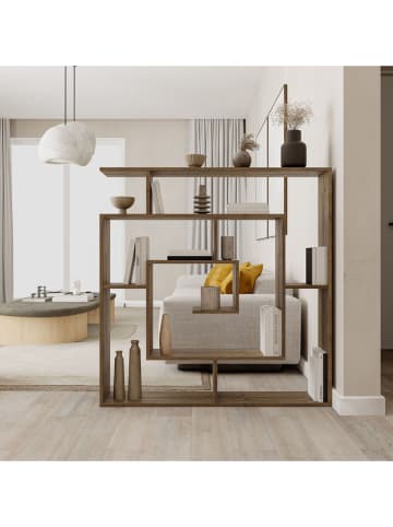 Scandinavia Concept Bücherregal "Labirent" in Braun - (B)125 x (H)128,6 x (T)22 cm
