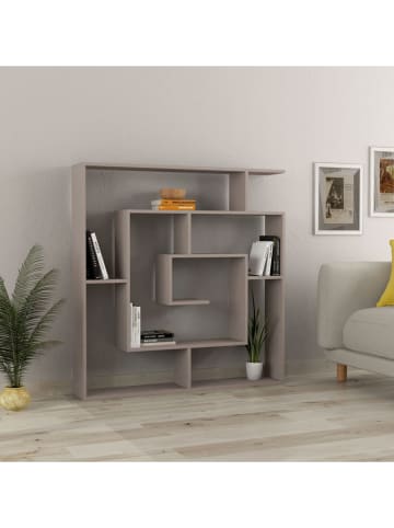 Scandinavia Concept Bücherregal "Labirent" in Taupe - (B)125 x (H)128,6 x (T)22 cm