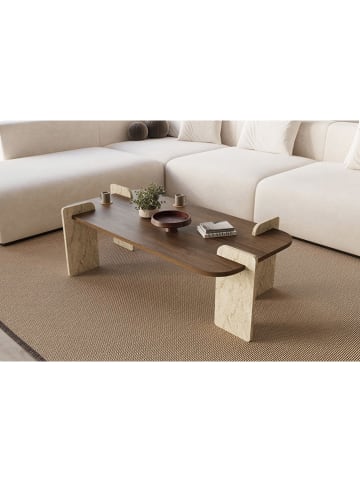 Scandinavia Concept Couchtisch "Leapiri" in Braun/ Beige - (B)120 x (H)35 x (T)60 cm