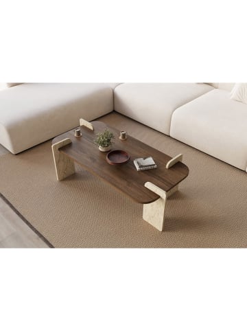 Scandinavia Concept Couchtisch "Leapiri" in Braun/ Beige - (B)120 x (H)35 x (T)60 cm