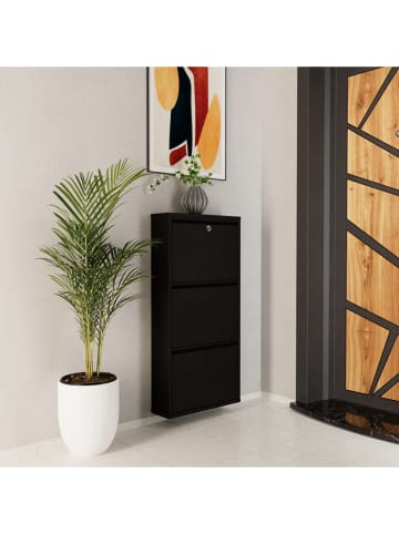 Scandinavia Concept Schuhschrank in Schwarz - (B)50 x (H)103 x (T)15 cm