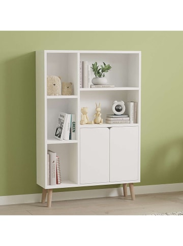 Scandinavia Concept Bücherregal "Lumo" in Weiß - (B)25 x (H)48,6 x (T)50 cm