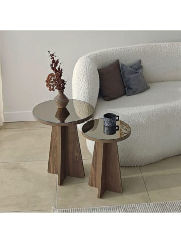 Scandinavia Concept Set van twee bijzettafels "Luna 2" bruin