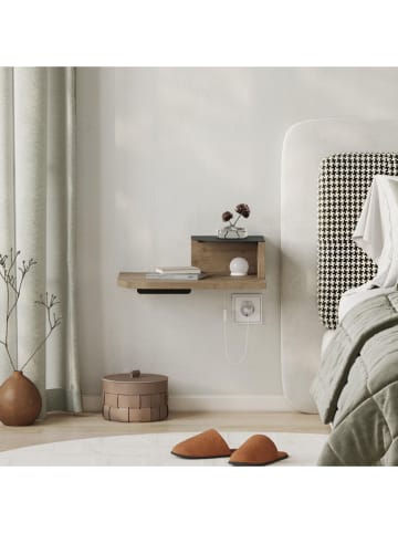 Scandinavia Concept Nachttisch "Luno" in Braun/ Grau - (B)40 x (H)16,2 x (T)30 cm