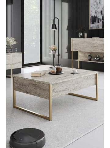 Scandinavia Concept Ława "Luxe" w kolorze złoto-szarym - 90 x 40 x 60 cm