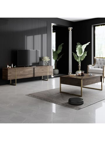 Scandinavia Concept Szafka RTV "Luxe" w kolorze brązowym - 180 x 50 x 30 cm