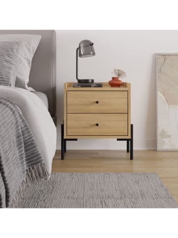 Scandinavia Concept Nachttisch "Malta" in Hellbraun/ Schwarz - (B)44,9 x (H)52 x (T)35 cm