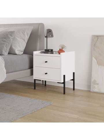 Scandinavia Concept Stolik nocny "Malta" w kolorze biało-czarnym - 44,9 x 52 x 35 cm