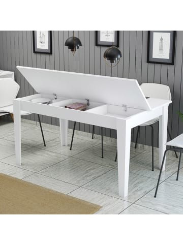 Scandinavia Concept Eetkamertafel "Milan" wit/lichtbruin - (B)145 x (H)75 x (D)88 cm