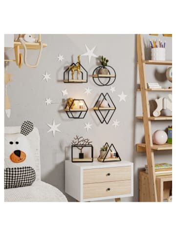 Scandinavia Concept 6-delige set: wandmeubels naturel/zwart - (B)15 x (H)10 x (D)17 cm