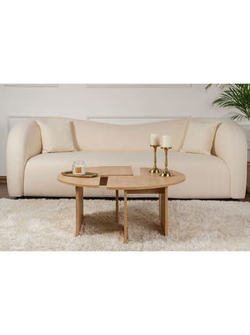 Scandinavia Concept Set van twee bijzettafels "Moira" lichtbruin - (H)41 x Ø 90 cm