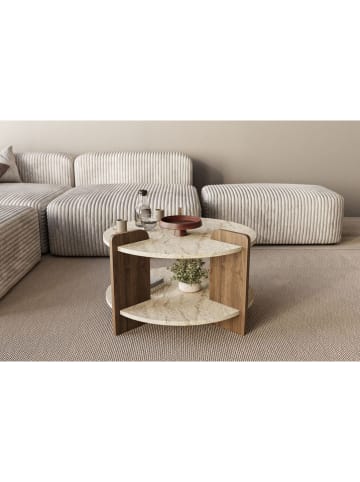 Scandinavia Concept Salontafel beige/bruin - (B)70 x (H)45 x (D)70 cm