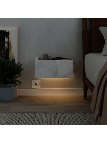Scandinavia Concept Nachttisch "Onda" in Weiß/ Beige - (B)38,4 x (H)18,5 x (T)31 cm