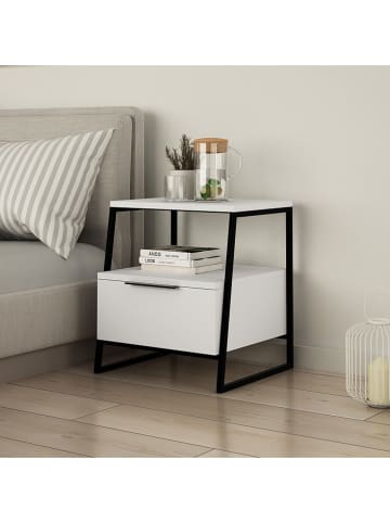 Scandinavia Concept Nachttisch "Pal" in Weiß - (B)45 x (H)50 x (T)41 cm