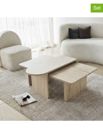 Scandinavia Concept Ławy (2 szt.) "Paris" w kolorze beżowo-jasnobrązowym